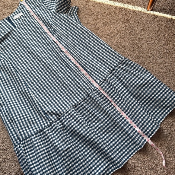 Universal Standard for J Crew Poplin Drop Waist Dress Gingham Blue White - Picture 9 of 9